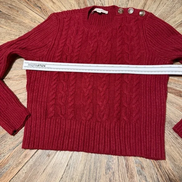Loft large cable knit sweater women’s sienna orange brown burgundy wool blend - Picture 4 of 9